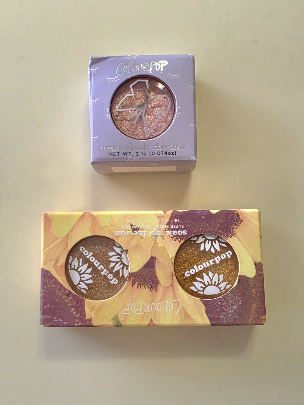 NIB ColourPop Super Shock Shadow Lot: Sunflower Duo & In The Saddle